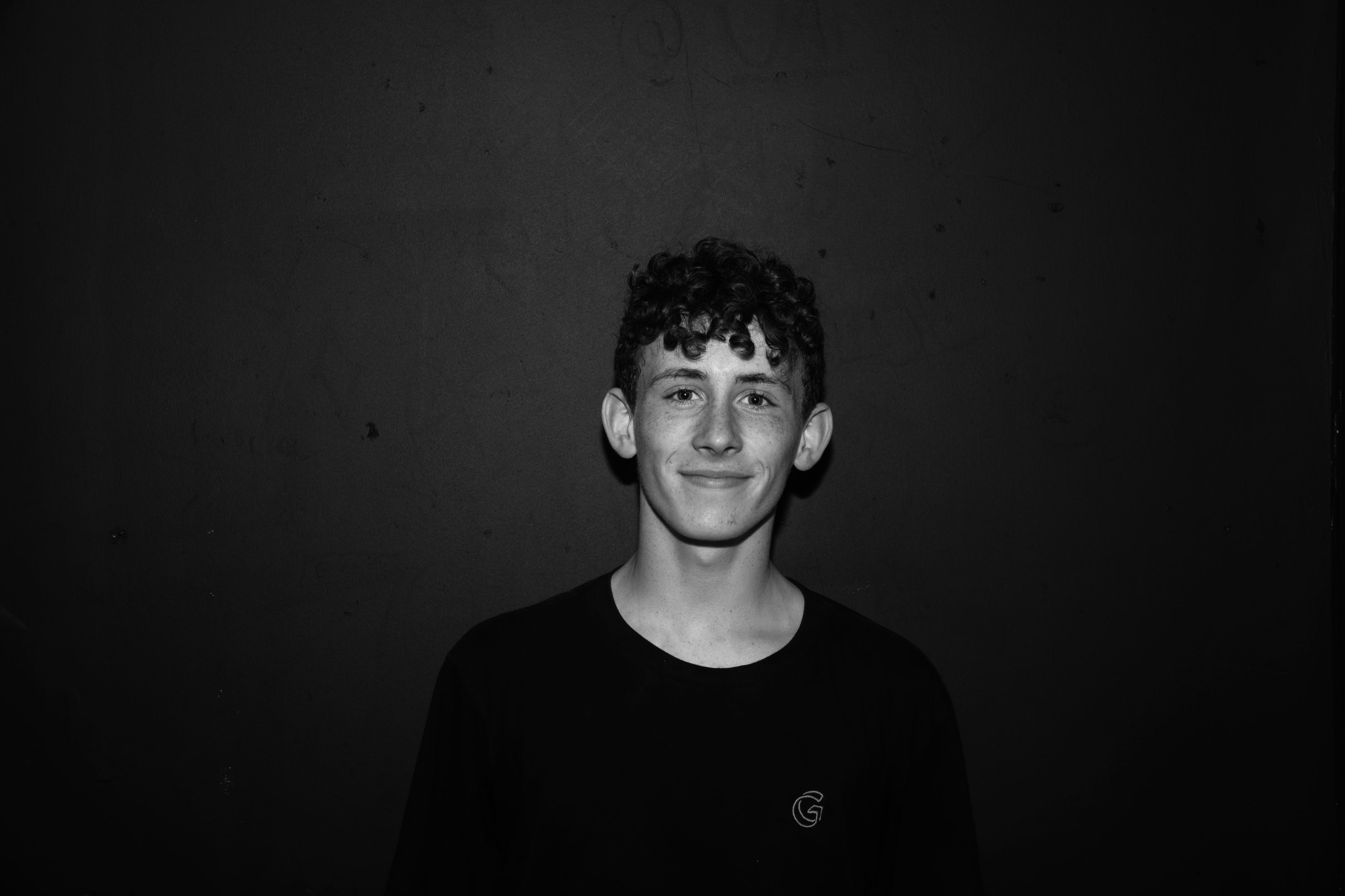 Skate team member Aidan Britten wearing the Icon t-shirt