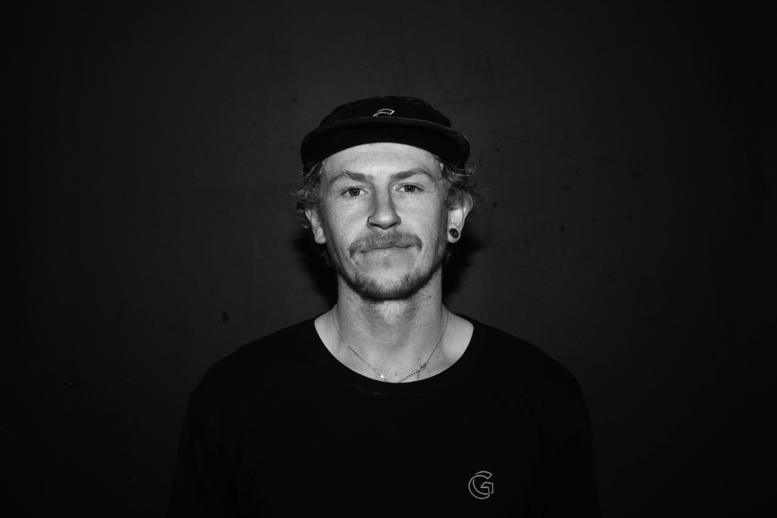 Skate team member Kyle Fletcher wearing the Regalia cap and the Icon t-shirt
