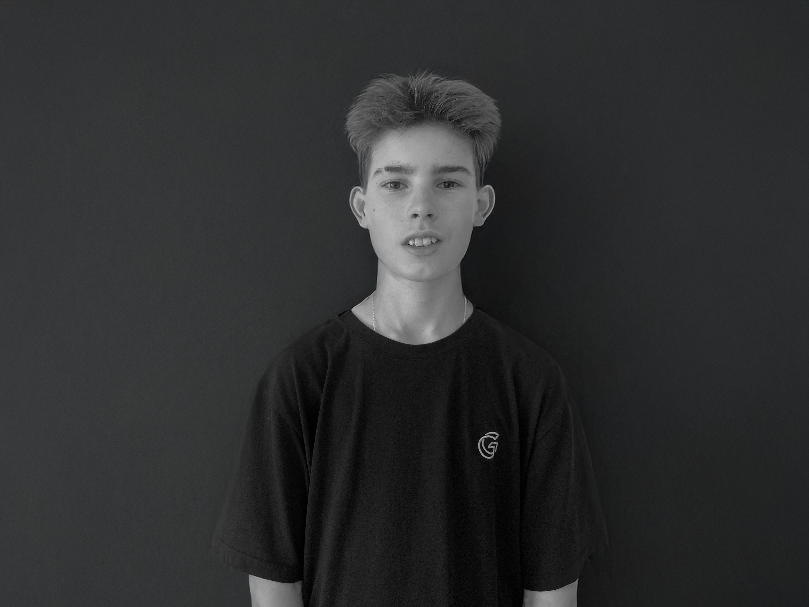 Skate team member Raff Jones, wearing the Icon t-shirt